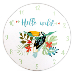 Les Tr&eacute;sors De Lily [A0299] - Horloge Murale bois 'Tropical' multicolore (hello wild - toucan) - 30 cm