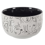 Les Tr&eacute;sors De Lily [A1456] - Bol c&eacute;ramique 'Arty' noir blanc - 12x7 cm juoda