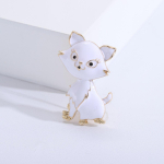 &bdquo;Blucome&ldquo; gražios sėdimos katės sagės moterims Baltos Rožinės Gyvūnai Naminiai Vakarėlis Priežastiniai Smeigtukai Papuo&scaron;alai Mados Dovanos balta