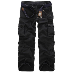 Vyri&scaron;kos &bdquo;Mulity&ldquo; ki&scaron;eninės &bdquo;Cargo&ldquo; kelnės Vyri&scaron;kos kamufliažinės treniruočių kelnės &bdquo;Jogger&ldquo; kelnės žygiams laipiojimo drabužiai 29 juoda