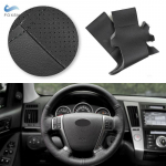 Black Car Accessories Inner Steering Wheel Cover Leather Trim For Hyundai Veracruz ix55 Vera Cruz 2007 2008 2009 2010 2011