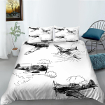 Transporto teminės serijos patalynės komplektas motociklams / orlaiviams spausdintas antklodės užvalkalas ir pagalvės užvalkalas AU / ES / JAV / DE viso dydžio namų dekoravimas AU Single 140x210cm