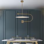 Paprastas modernus valgomojo baro sietynas Kūrybingos mados miegamojo studijos balkono sietynas Diameter 45cm auksas