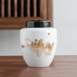 Didelės talpos keramikos arbatos &bdquo;Caddy&ldquo; rankomis dažytas kra&scaron;tovaizdžio ra&scaron;tas, sandarus laikymo bakas, kelioninis arbatos stiklainis &bdquo;Oolong Tieguanyin&ldquo; konteineriai