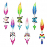 1 rinkinys deimantinis paveikslas Žymė ry&scaron;kios spalvos plunksnos drugelio formos eleganti&scaron;kos puslapio žymos Butterfly