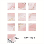 10 vnt Lipnūs nuimami PVC plytelių imitacijos lipdukai Prabangūs marmuriniai vandeniui atsparūs sienų lipdukai, skirti kambariui vaikų darželiui, svetainei 10pcs * 5.9" * 5.9"
