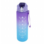 900 ml sportinio vandens butelis su laiko žymekliu, nepralaidus puodelis Motyvuojantis ne&scaron;iojamasis vandens butelis skirtas lauko sportui Fitness Be BPA violetinė
