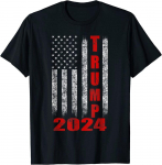 Amerikos vėliavos dizaino Trump 2024 unisex mar&scaron;kinėliai S