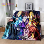 Sword Art Online SAO Anime Animacinis mink&scaron;tas pliu&scaron;inis pledas, Flanelinis pledas mesti ant sofos, lovos, svetainės, miegamojo, pikniko vaikams 75x100cm (30x40inch) gray