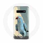 Coque pour Samsung Galaxy S10 Perruches perroquets Bleu mėlyna