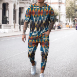 Naujas Boutique Leopard Print Vyri&scaron;kos kelnės Sportinis kostiumas 2 dalių rinkinys Streetwear trumpomis rankovėmis mar&scaron;kinėliai + ilgos kelnės Drabužiai Vyri&scaron;ki drabužiai XXXL