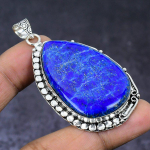 Natural Lapis Lazuli Gemstone 925 Steling Silver Jewelry Pendant 2.52 u4h40