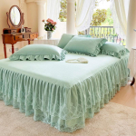 Pavasario ir vasaros nėriniuotas lovos sijonas Vienvietis princesės nėrinių &scaron;lifuotas čiužinys Neslystantis apsauginis užvalkalas lovatiesė Dovana 200*220cm 3pcs