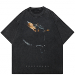 Gatvės drabužiai Dobermann Graphic Unisex mar&scaron;kinėliai Medvilniniai skalbti juodi mar&scaron;kinėliai Unisex Tops Mar&scaron;kinėliai Vasariniai trumpomis rankovėmis mar&scaron;kinėliai