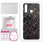 apgo Protective Skin Sticker for the back compatible with vivo U20, Wrap Film, Foil, Vinyl - Pattern Carbon Black Pixel