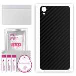 apgo Protective Skin Sticker for the back compatible with Sony Xperia XA Ultra, Wrap Film, Foil, Vinyl - Pattern Carbon Black