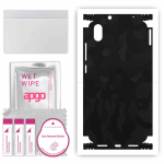 apgo Protective Skin Sticker for the back+sides compatible with Xiaomi Redmi 7A, Full Wrap Film, Foil, Vinyl - Pattern Black Camo