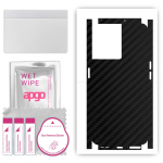 apgo Protective Skin Sticker for the back+sides compatible with OnePlus 10R 5G, Full Wrap Film, Foil, Vinyl - Pattern Carbon Black