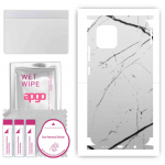 apgo Protective Skin Sticker for the back+sides compatible with Samsung Galaxy A03, Full Wrap Film, Foil, Vinyl - Pattern White Marble
