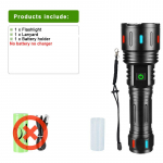 100 000 liumenų 80 W didelės galios LED žibintuvėlis USB įkrovimo žibinto priartinimas 18650 26650 baterija blykstės lemputė medžioklės stovyklavimo žibintuvėlis no battery