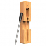 BBQ zondo termometras, suderinamas su &bdquo;Bluetooth&ldquo;, greitas reagavimo laikas, viso maisto sulčių mobilioji programa su receptais Maisto termometras kepimui ant grotelių pilka