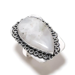 Moonstone Gemstone Handmade 925 Sterling Silver Gift Jewelry Ring Size 9 o6a81