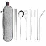 Sidabrinis indų rinkinys Kelioninių stalo įrankių rinkinys Daugkartinio naudojimo sidabro dirbiniai &scaron;iaudeliai &scaron;auk&scaron;tai &scaron;akutės lazdelės Virtuvės aksesuaras su mai&scaron;eliu A