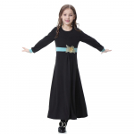 Musulmonų vaikų mergaičių maldos suknelė Hijab Abaya chalatas Arabų Dubajaus vaikams Ramadanas Kaftan Galvos skara Islamo Eid vakarėlio suknelė Jilbab S juoda