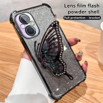 &bdquo;Gradient Glitter Butterfly&ldquo; stovo dėklas, skirtas OPPO A97 A35 A93 A96 A55 A56 A57 A17 A9 A5 A57 A58 A72 Realme C53 C35 C33 C31 Reno 6 7 8 9 10 11 12 Pro OPPO A15=A35 2021=A15S juoda