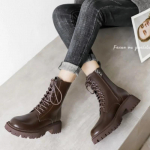 Moteri&scaron;ki aulinukai Nauji aulinukai su &scaron;oniniu užtrauktuku ir platforma moterims Batai laisvalaikiui lauke Suknelė Atsitiktiniai moteri&scaron;ki Chelsea aulinukai Zapatos De Mujer 38