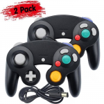 Lot de 2 Manettes pour Nintendo Wii, Wii U et Gamecube - Noir