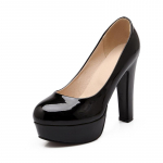 Madingi Eleganti&scaron;ki moteri&scaron;ki auk&scaron;takulniai platforminiai batai pavasariui Sexy Pumps Patentiniai mėlyni rožiniai juodi kulniukai vakarėliui vestuviniai batai moteri&scaron;ki didelio dydžio 34 juoda