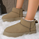 Mada Žieminiai Moteri&scaron;ki Trumpo Pliu&scaron;o &Scaron;ilti Sniego Batai Kasdieniai Batai Nauji Zom&scaron;iniai Kailiniai Chelsea Aulinukai Plok&scaron;čiapadžiai Platforminiai Moteri&scaron;ki Batai Botas 36 geltona