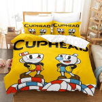 Animacinis Cuphead Show patalynės komplektas berniukams mergaitėms viengulis karali&scaron;ko dydžio antklodės užvalkalas pagalvės užvalkalas lova vaikams suaugusiems mada namų tekstilė EU Single 135x200cm
