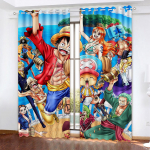 Monkey D Luffy Tamsinanti užuolaida, One Piece, Poliesteris, Animacinis, Tinka miegamajam, Vaikams, Suaugusiems, Kambario dekoravimui, Dovanoms 100x140cm&Grommet Top