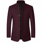 Vyri&scaron;ki ka&scaron;myro &scaron;varkai Kostiumai Striukės Stovi apykaklė Verslo laisvalaikio kostiumai Paltai Vyri&scaron;ki Slim Fit Blazeriai Paltai 2XL vyno raudonos spalvos
