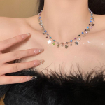 Spalvingi drugelio cirkonio karoliai saldus saldainis persikas meilė &scaron;irdis vandens la&scaron;as geometrinės grandinėlės kaklo karoliai moterims vestuvės P 1pc