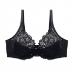 Seksualios nėriniuotos tu&scaron;čiavidurės kvėpuojančios liemenėlės moterims, didelio dydžio itin plonos vienspalvės liemenėlės 105E balta