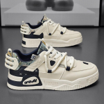 Vyri&scaron;ki Batai Nauji Kvėpuojantys Balti Batai Vyri&scaron;ki Korėjieti&scaron;ko Stiliaus Madingi Universalūs Storu Padu Sportiniai Laisvalaikio Bėgimo Bateliai Board Shoes Mi&scaron;rios Spalvos 44