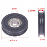 Pom 8X40X10Mm U tipo griovelio rutulinio guolio rato skriemulys volelis Delrin ratas