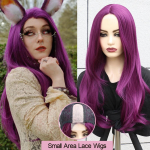 Sivir sintetiniai purpuriniai nėriniai Brazilijos perukas Ilgi tiesūs perukai moterims Vidurinės dalies plaukų vakarėliui / kasdienei / Cosplay kar&scaron;čiui atsparus pluo&scaron;tas 210-MKDT9A236-3700
