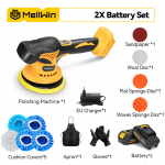 MELLWIN 150mm Akumuliatorinis Elektrinis Automobilio Poliruoklis 8 Padėčių Automobilio Poliravimas Va&scaron;kavimas &Scaron;lifavimas Elektrinis Įrankis Tinka Makita 21V 18V Akumuliatoriui 2 Battery Set