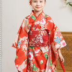 Japanese Kimono Bow Belt Easy to Put on Waist for Festivals, Wedding Party red