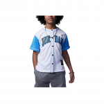 Jordan T-shirt Raidinis logotipas Siuvinėjimas skaičiais Spalvų blokai Apvali apykaklė Vienas sagtelėjimas Trumpomis rankovėmis Vaikų vir&scaron;utiniai drabužiai Baltas FQ0573-100 S
