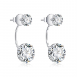 S925 prabos sidabro cirkonio auskarai: Europos ir Amerikos mada, tobula Valentino dienos dovana White Zircon 6mm-8mm