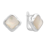 Sidabriniai auskarai su natūraliu perlamutru (60002228) balta