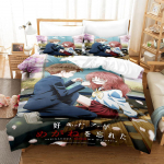 3D spausdinimas Anime Mergina, kuri man patinka, pamir&scaron;o akinius patalynės komplektas animacinis anime trijų dalių komplektas suaugusiems vaikams miegamojo antklodės užvalkalų rinkiniai EU Twin 135x200cm