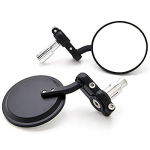 Szmsmy Bar End Veidrodis De&scaron;inys ir De&scaron;inys Rinkinys Apvalus Juodas Motociklo Dviratis Individualus Universalus Mirror diameter: 80mm Total