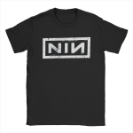 NIN Retro Logotipas Nine Inch Nails Mar&scaron;kinėliai Vyrams Mada Medvilniniai Mar&scaron;kinėliai Apvaliu Kaklu Trumpomis Rankovėmis Mar&scaron;kinėliai Dovana Drabužiai S