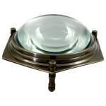 Antikvarinis stalo didinamasis stiklas, vintažinis žemėlapių skaitytuvas, žalvarinis sulankstomas lę&scaron;is M aero